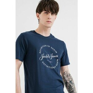 Tricou de bumbac cu imprimeu logo - Alb/Bleumarin imagine