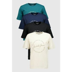 Set de tricouri din bumbac - 4 piese - Negru/Verde englez/Bleumarin imagine