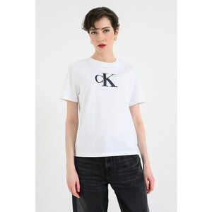 Tricou de bumbac cu logo - Negru/Alb optic imagine