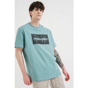 Tricou cu imprimeu logo - Negru/Verde menta imagine