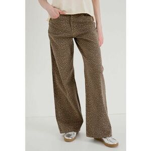 Blugi cu croiala ampla si animal print - Negru/Maro camel imagine