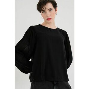 Bluza vaporoasa cu maneci lungi - Negru imagine