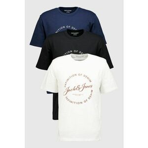 Set de tricouri cu imprimeu logo - 3 piese - Alb/Negru/Bleumarin imagine