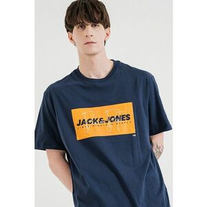Tricou cu imprimeu logo - Portocaliu/Bleumarin imagine
