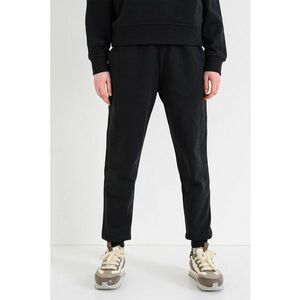 Pantaloni de trening din amestec de bumbac cu snur de ajustare in talie - Negru imagine