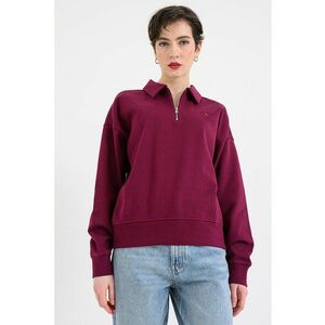 Bluza polo de trening cu fermoar scurt - Violet tyrian imagine