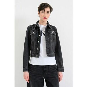 Jacheta crop de denim - Negru stins imagine