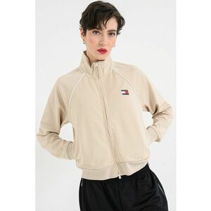 Bluza de trening cu fermoar si logo - Alb/Bej deschis imagine