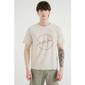 Tricou de bumbac cu imprimeu logo - Maro camel imagine