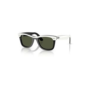 Ochelari de soare patrati unisex cu logo - Alb/Negru imagine