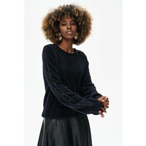 Pulover negru cu insertii de lurex Gakumi imagine