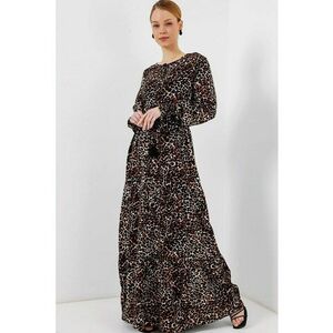 Rochie Maxi Florala dama - Guler Rotund - Inchidere cu Nasturi - Multicolor - Viscoza imagine