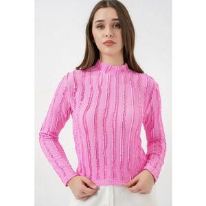 Bluza dama - BDART Texturata Slim Fit - roz garoafa - jerseu imagine