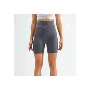 Pantaloni sport dama - scurti - talie inalta - croiala mulata - gri imagine