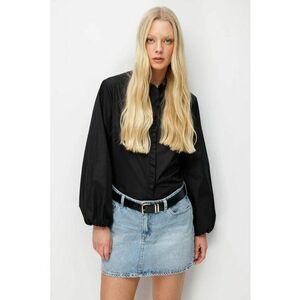 Camasa dama - camasa cu guler - neagra - textil imagine