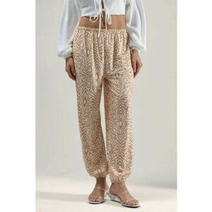Pantaloni de dama - talie joasa - imprimeu - textil imagine