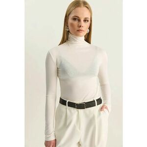Bluza dama - mulata - maneca lunga - alb - poliester imagine