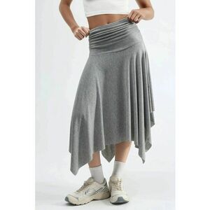 Fusta maxi talie inalta - gri - textil imagine