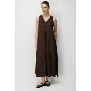 Rochie maxi dama - decolteu in V - maro imagine