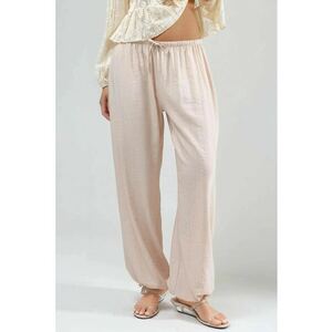 Pantaloni dama cu talie elastica - culoare naturala imagine
